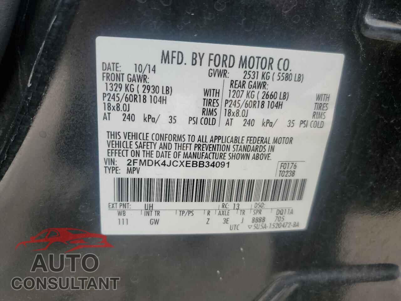 FORD EDGE 2014 - 2FMDK4JCXEBB34091
