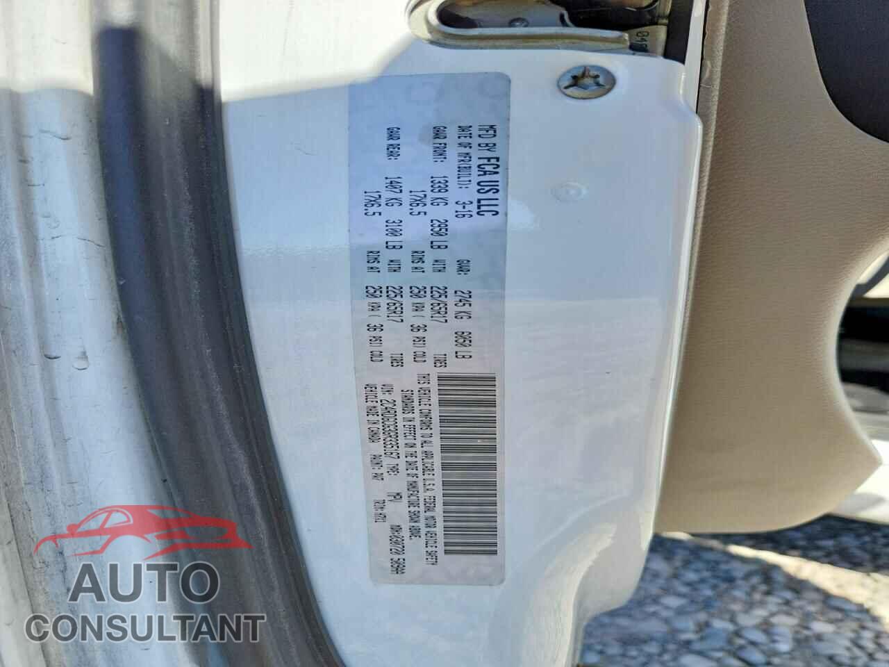 DODGE CARAVAN 2016 - 2C4RDGCG3GR335167