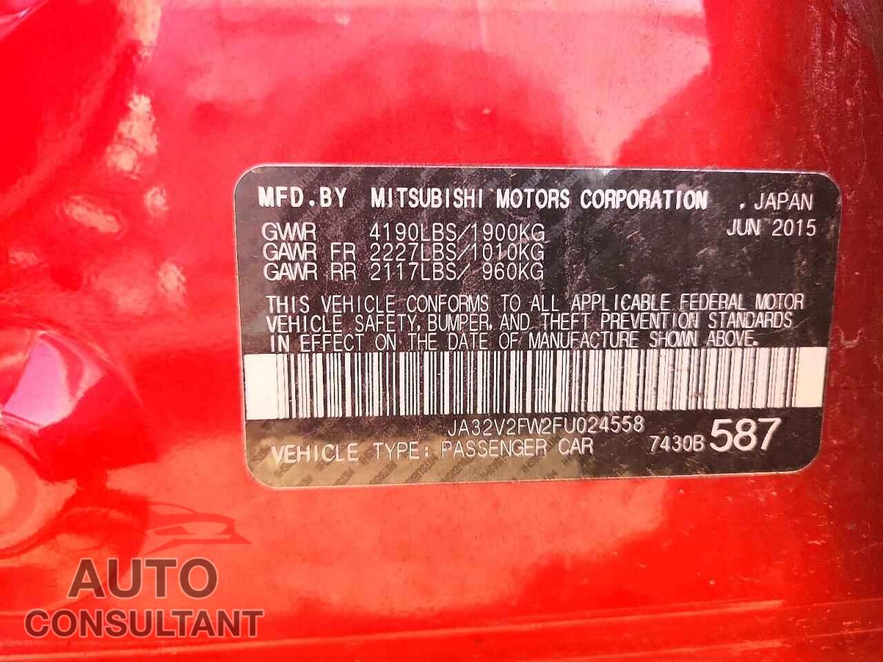 MITSUBISHI LANCER 2015 - JA32V2FW2FU024558