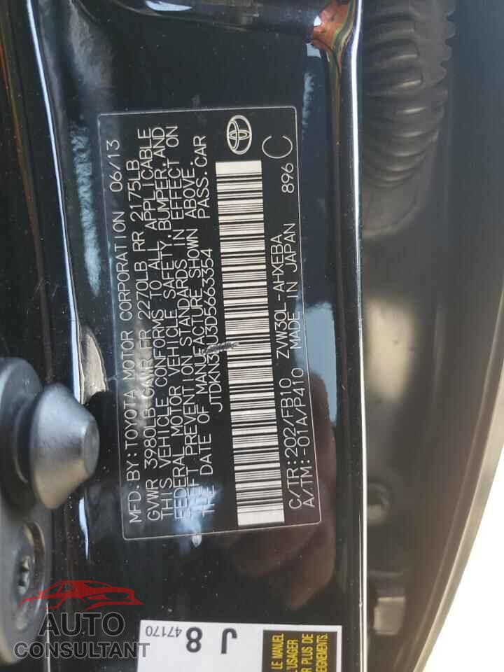 TOYOTA PRIUS 2013 - JTDKN3DU3D5663354