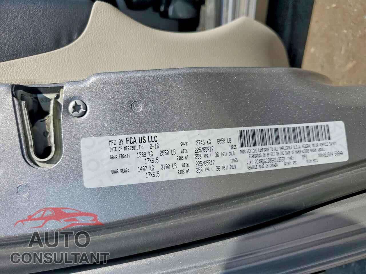 DODGE CARAVAN 2016 - 2C4RDGCG0GR313532