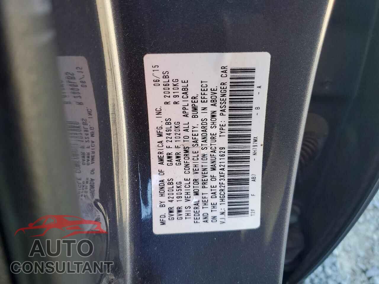 HONDA ACCORD 2015 - 1HGCR2F3XFA211629