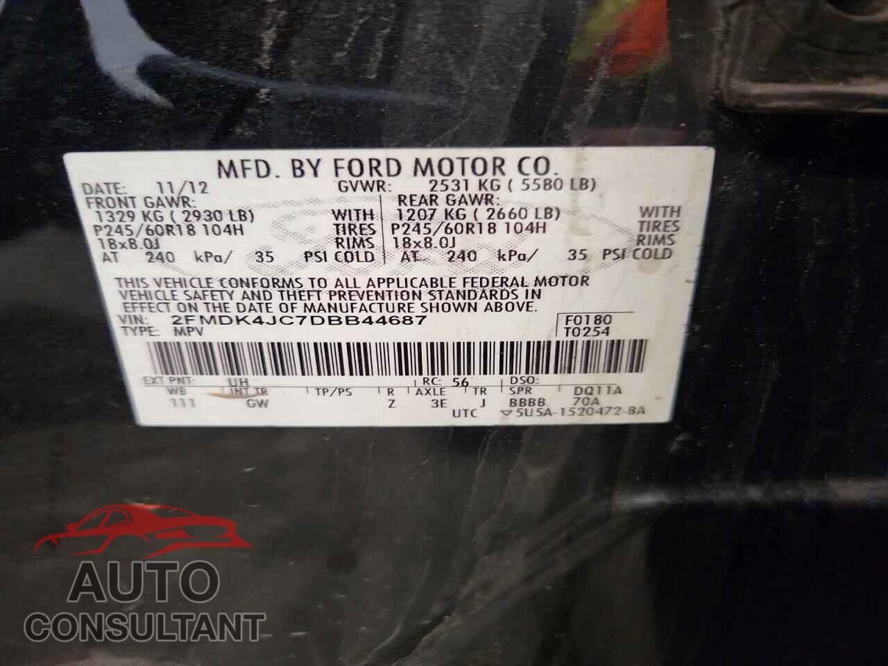 FORD EDGE 2013 - 2FMDK4JC7DBB44687