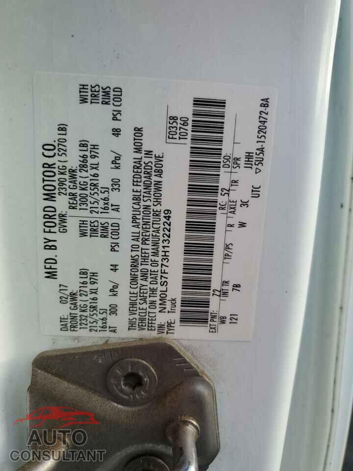 FORD TRANSIT 2017 - NM0LS7F73H1322249