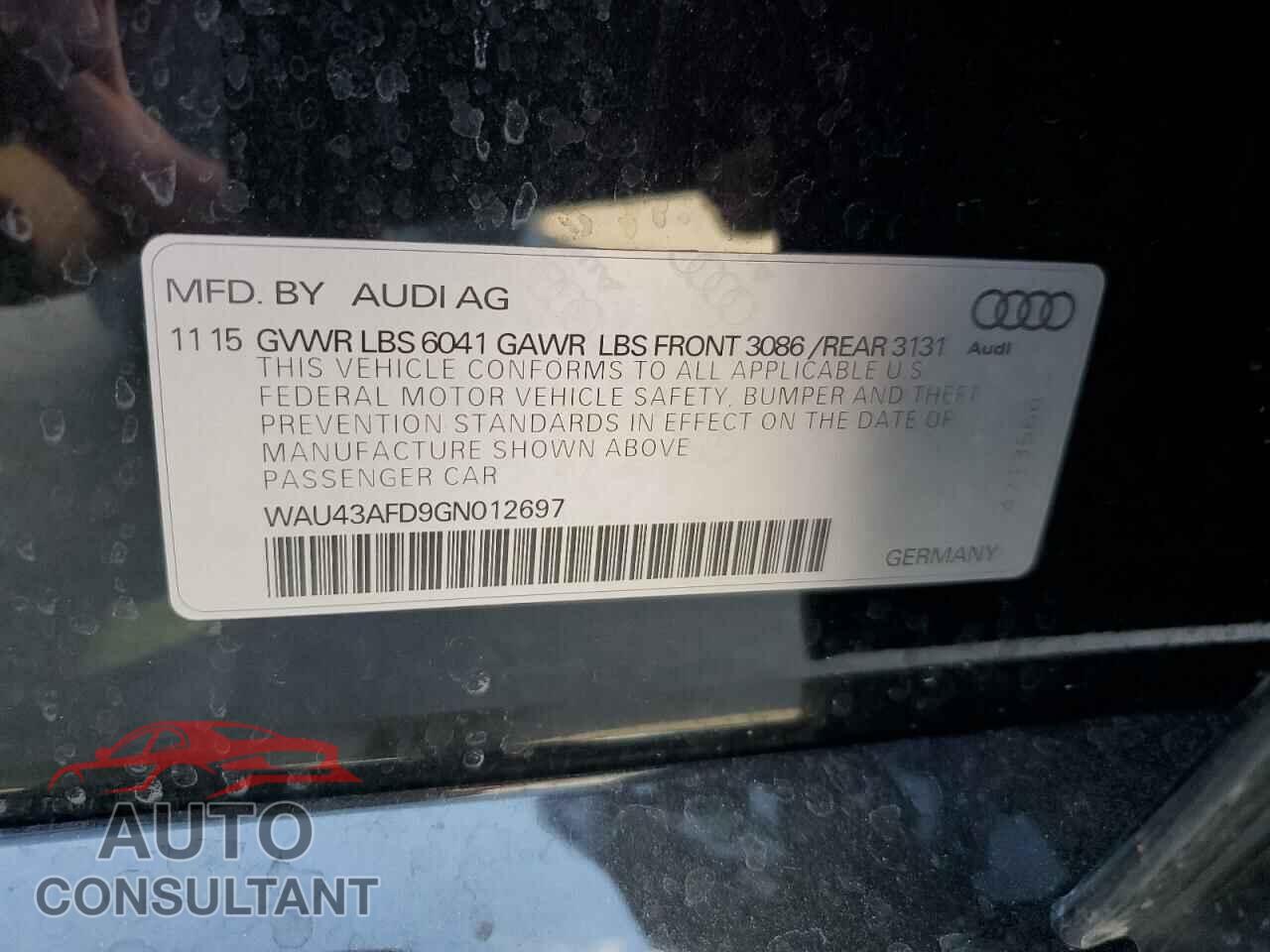 AUDI A8 2016 - WAU43AFD9GN012697