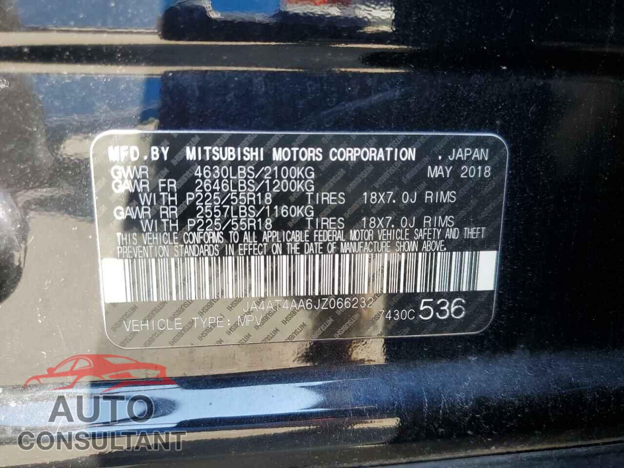 MITSUBISHI ECLIPSE 2018 - JA4AT4AA6JZ066232