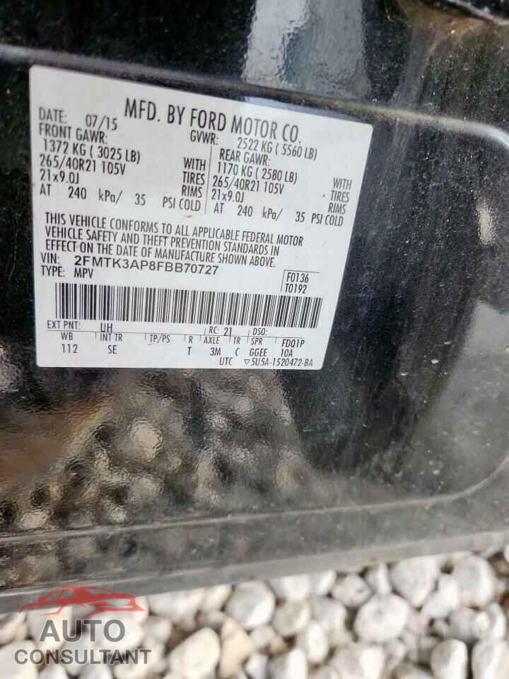 FORD EDGE 2015 - 2FMTK3AP8FBB70727