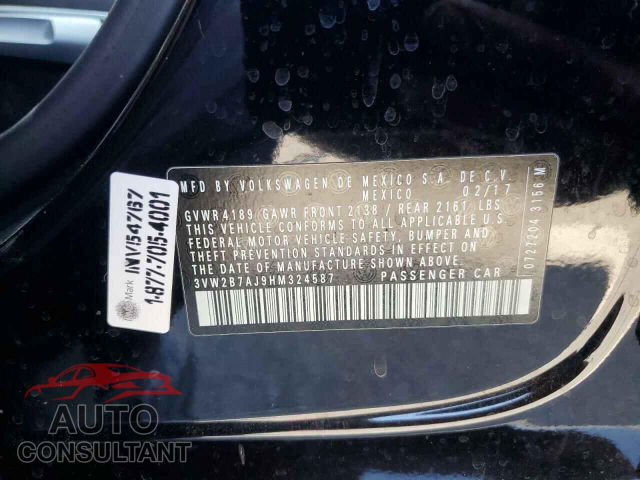 VOLKSWAGEN JETTA 2017 - 3VW2B7AJ9HM324587