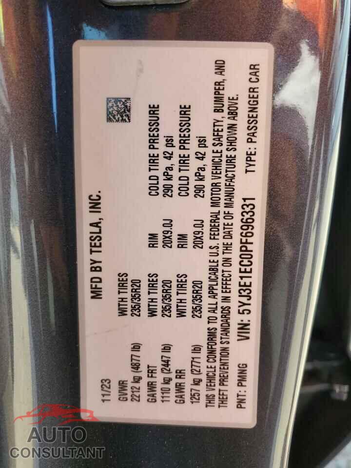 TESLA MODEL 3 2023 - 5YJ3E1EC0PF696331