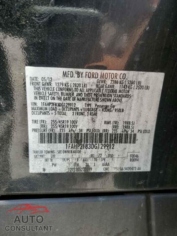 FORD TAURUS 2013 - 1FAHP2F83DG129912