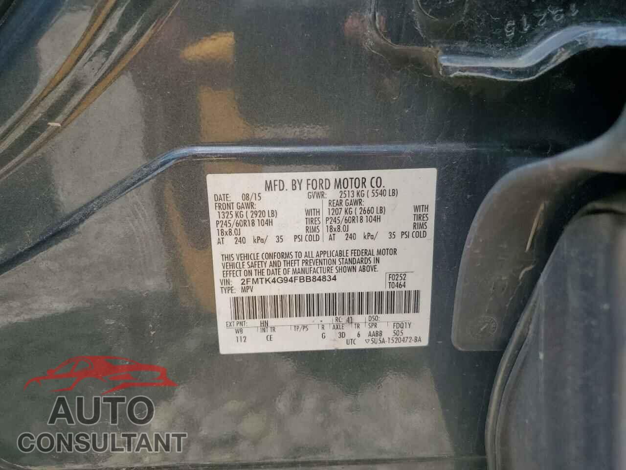 FORD EDGE 2015 - 2FMTK4G94FBB84834