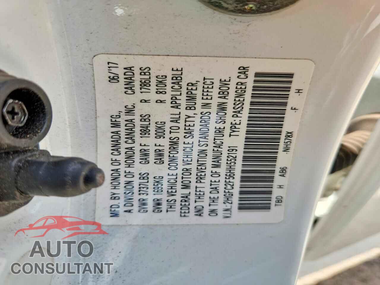 HONDA CIVIC 2017 - 2HGFC2F56HH552191