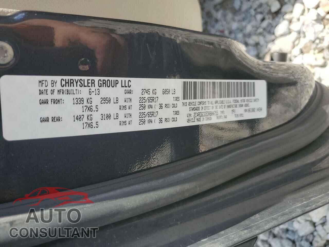 DODGE CARAVAN 2013 - 2C4RDGCG5DR804755