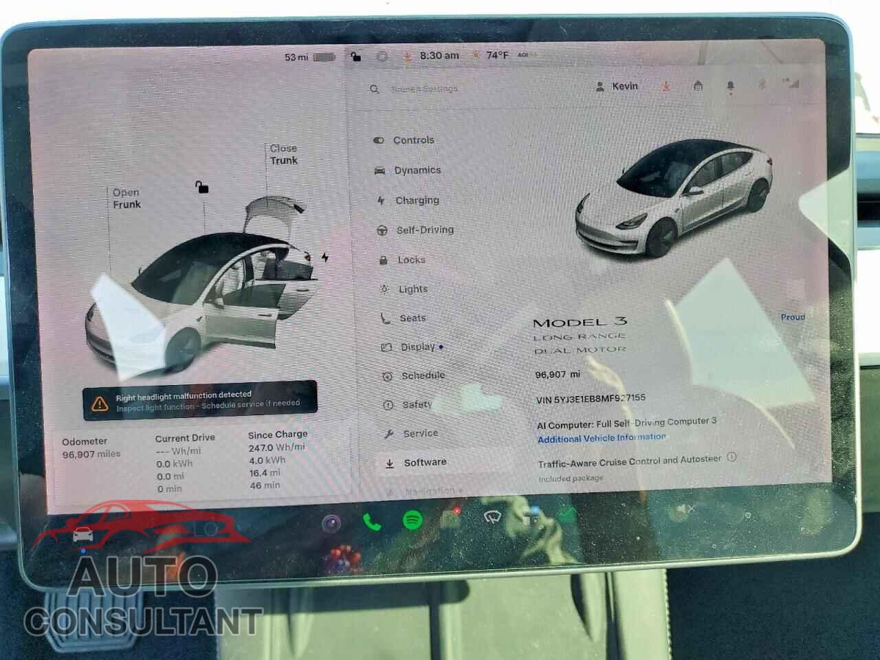 TESLA MODEL 3 2021 - 5YJ3E1EB8MF927155