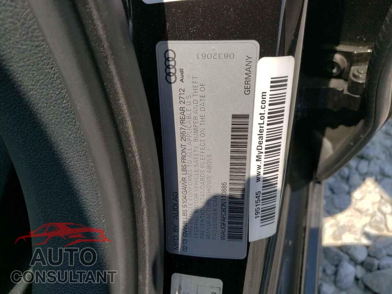 AUDI A6 2013 - WAUGFAFC8DN110885