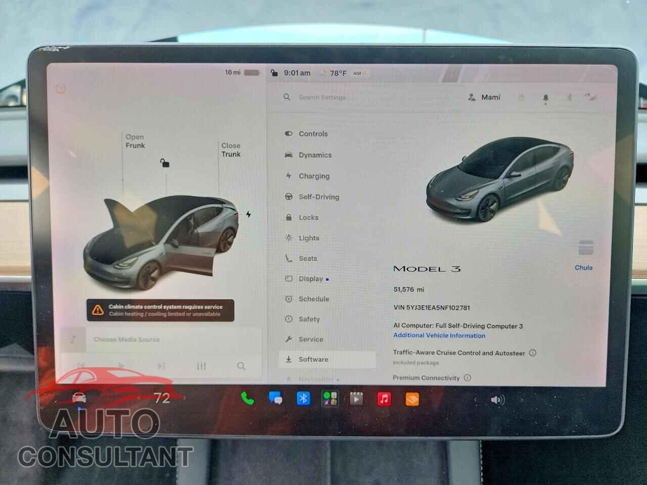 TESLA MODEL 3 2022 - 5YJ3E1EA5NF102781