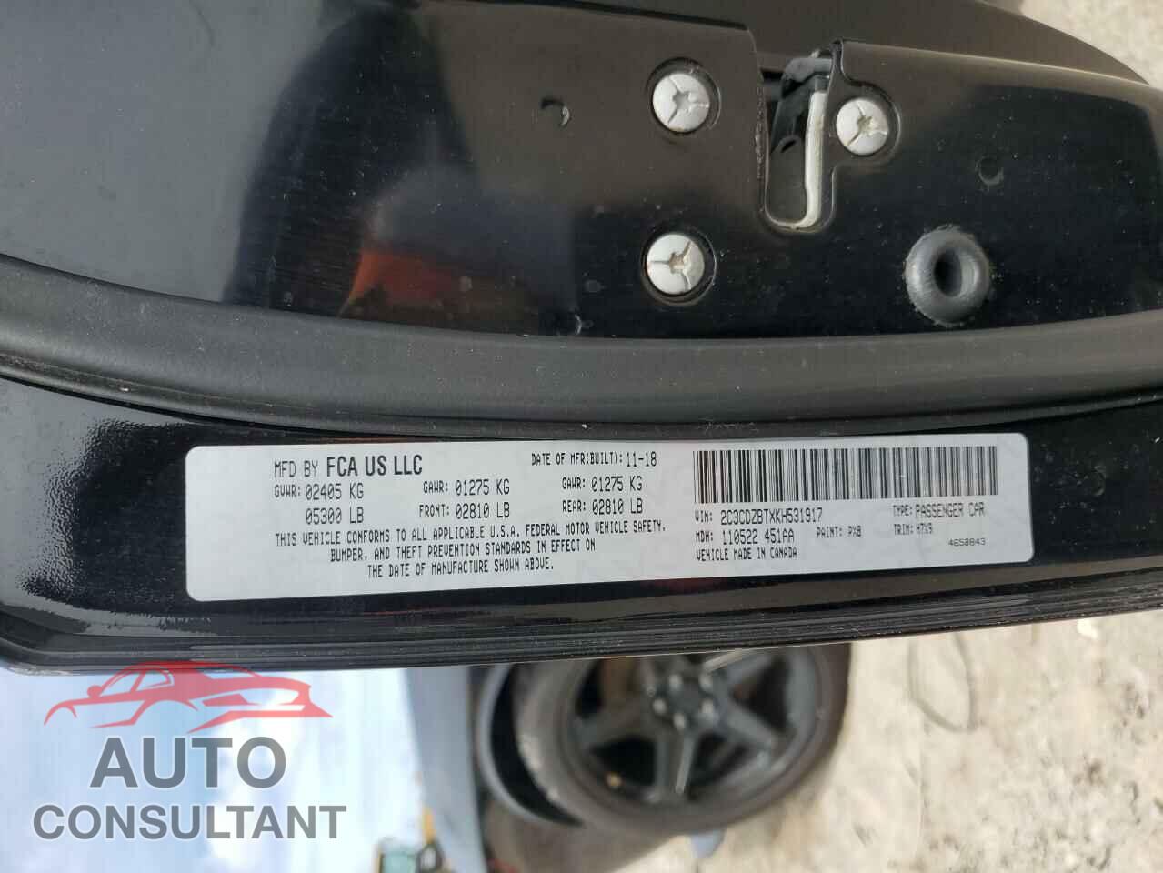 DODGE CHALLENGER 2019 - 2C3CDZBTXKH531917