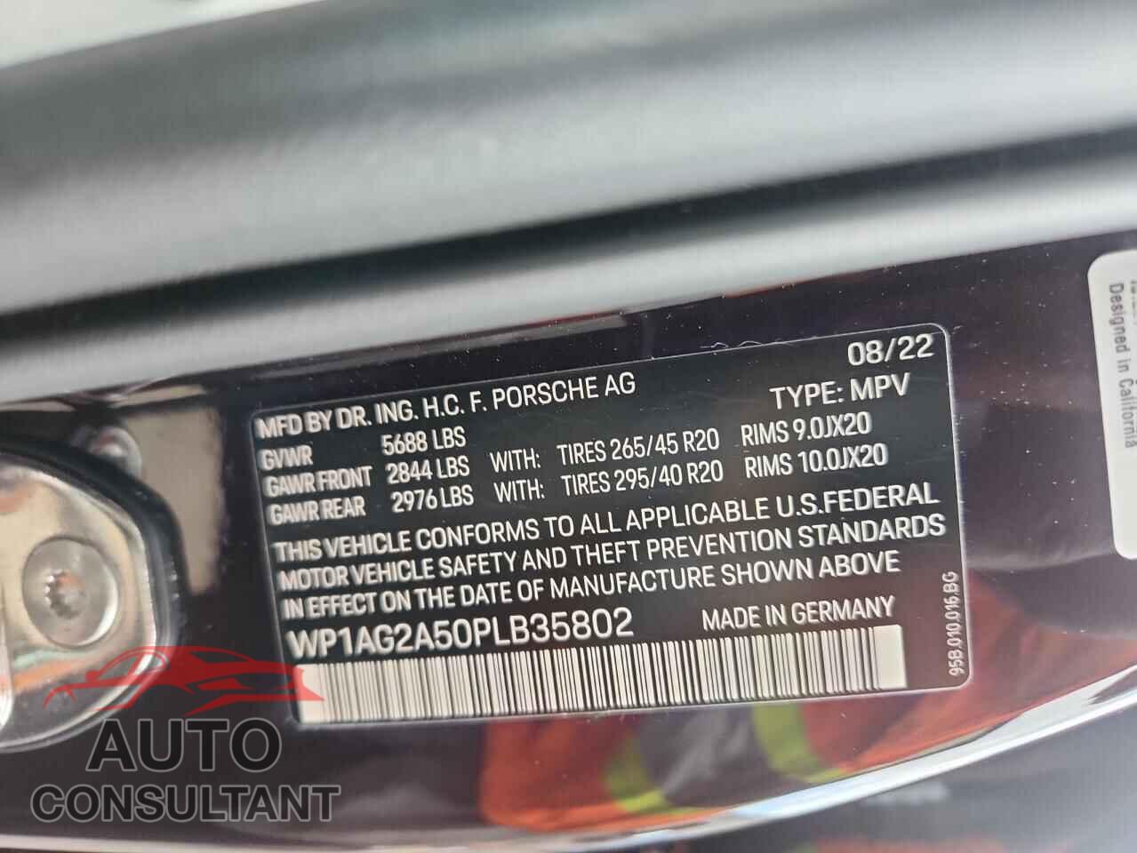 PORSCHE MACAN 2023 - WP1AG2A50PLB35802