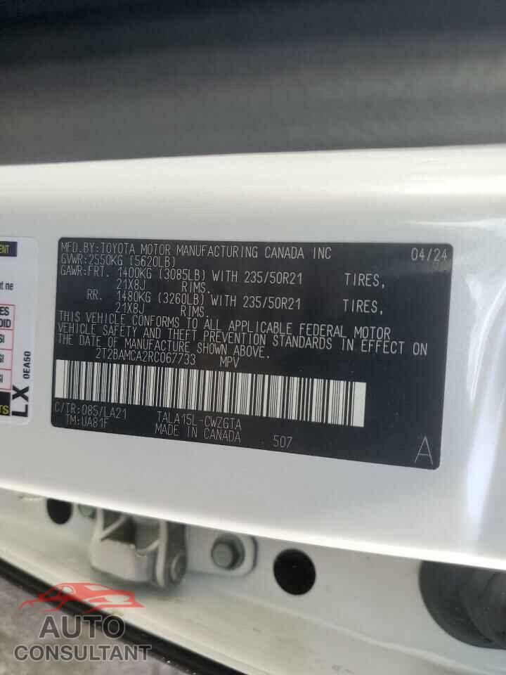 LEXUS RX350 2024 - 2T2BAMCA2RC067733
