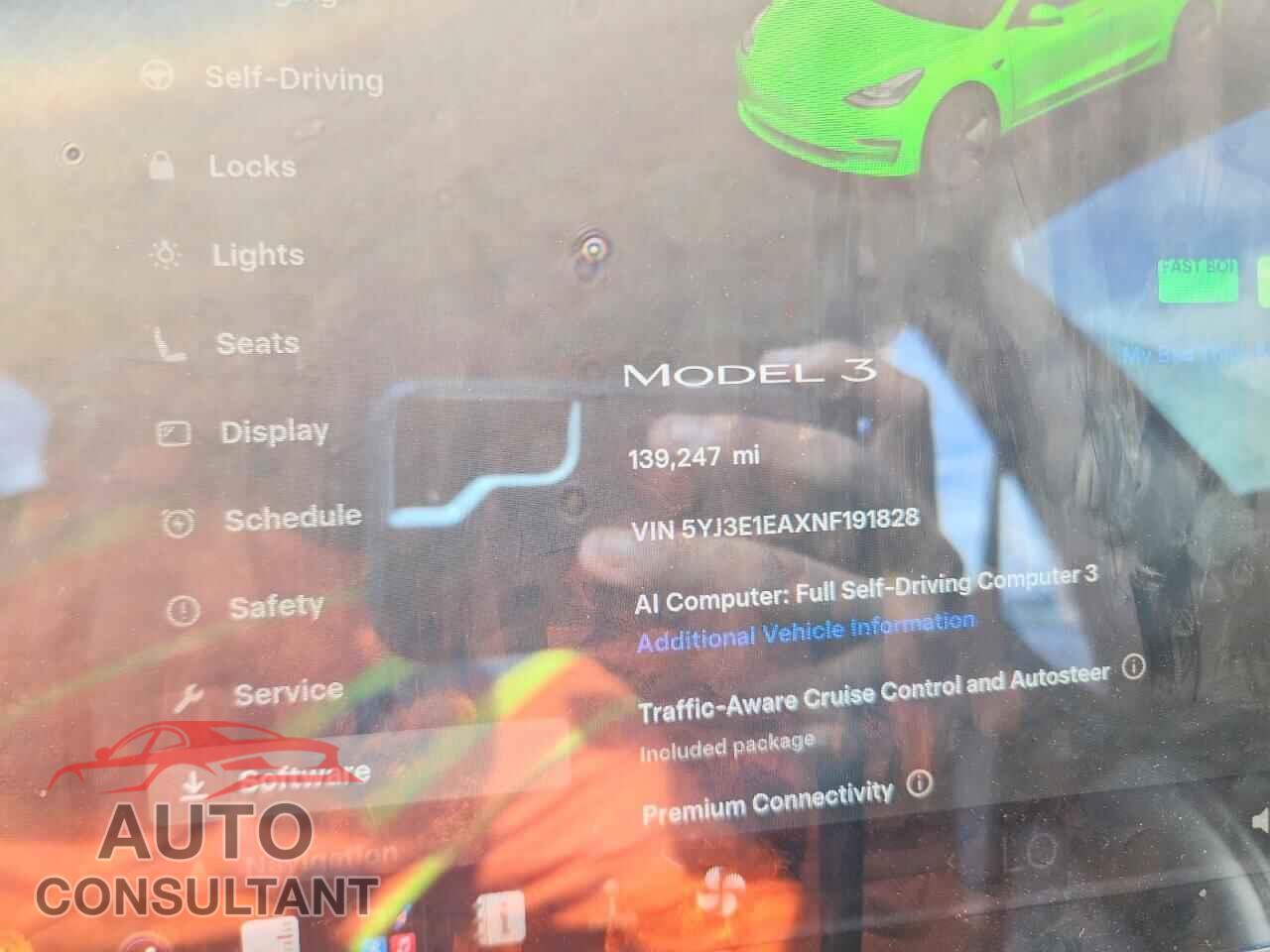 TESLA MODEL 3 2022 - 5YJ3E1EAXNF191828