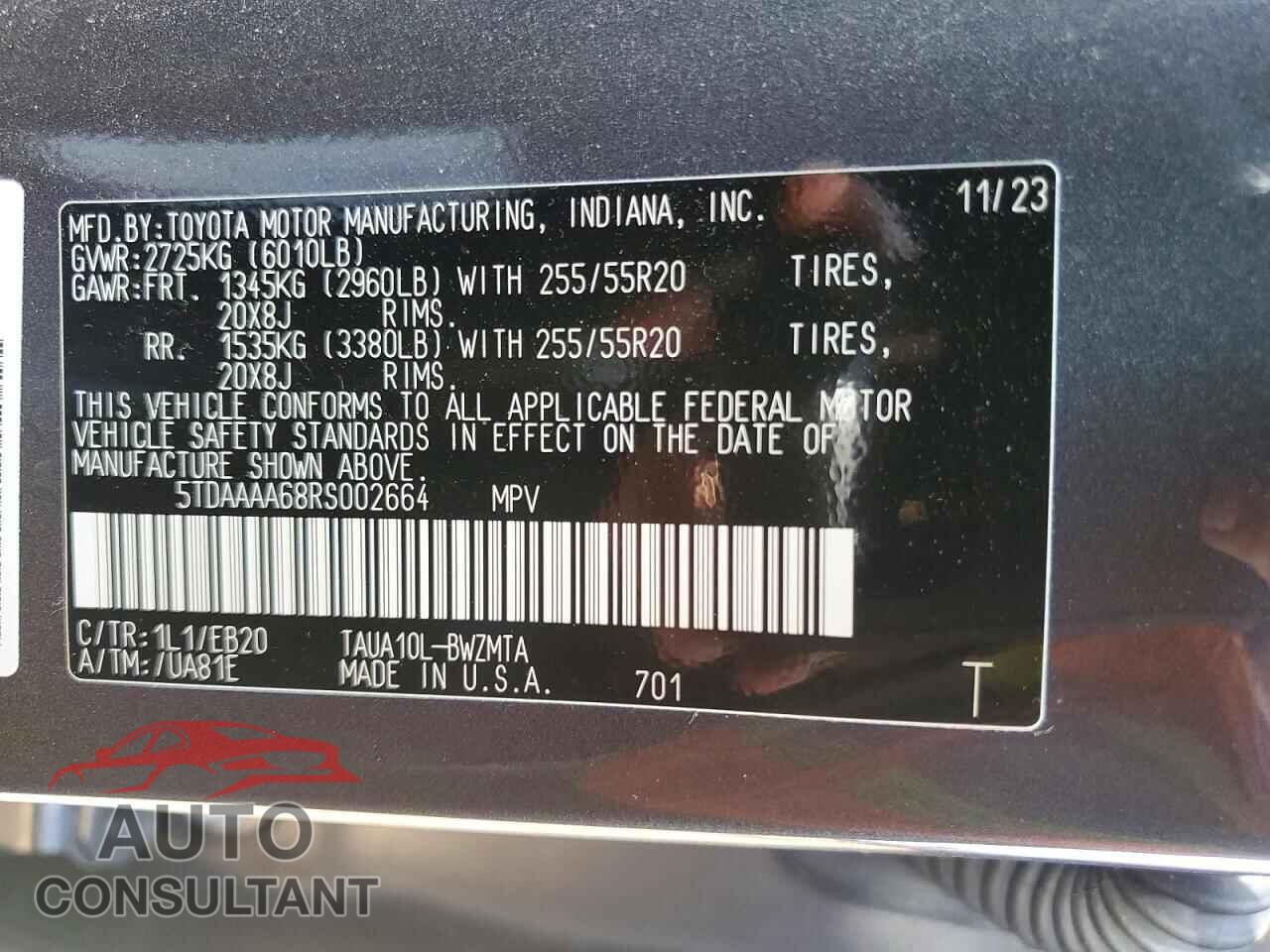 LEXUS TX350 2024 - 5TDAAAA68RS002664