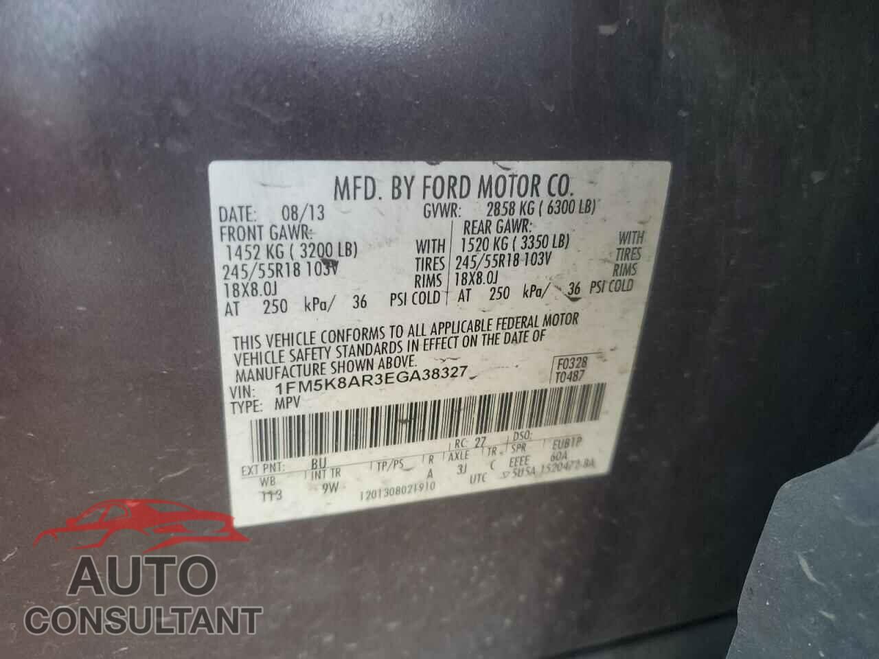FORD EXPLORER 2014 - 1FM5K8AR3EGA38327