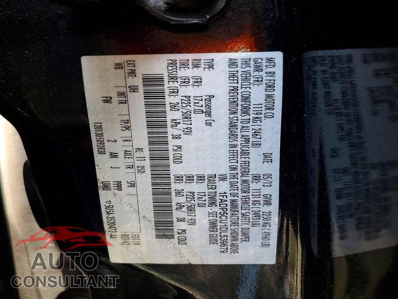 FORD CMAX 2013 - 1FADP5CU1DL539679