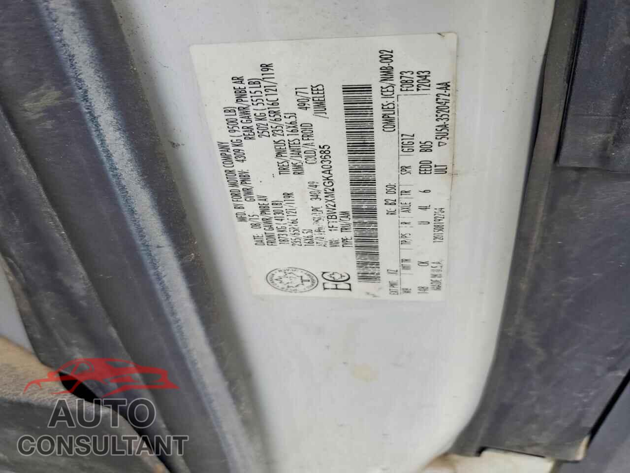 FORD TRANSIT 2016 - 1FTBW2XM2GKA03685