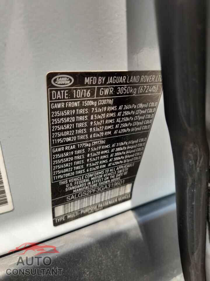 LAND ROVER RANGEROVER 2016 - SALGS2PF3GA319601