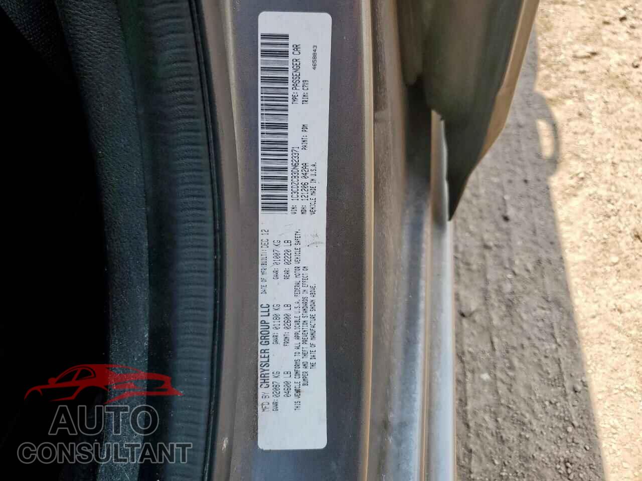 DODGE AVENGER 2013 - 1C3CDZCB3DN623371