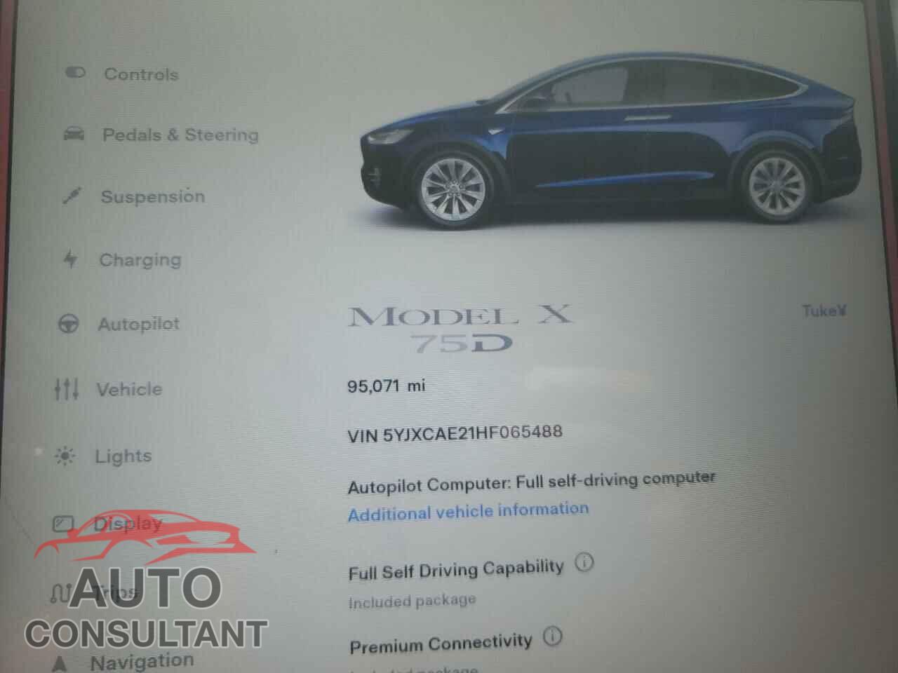 TESLA MODEL X 2017 - 5YJXCAE21HF065488