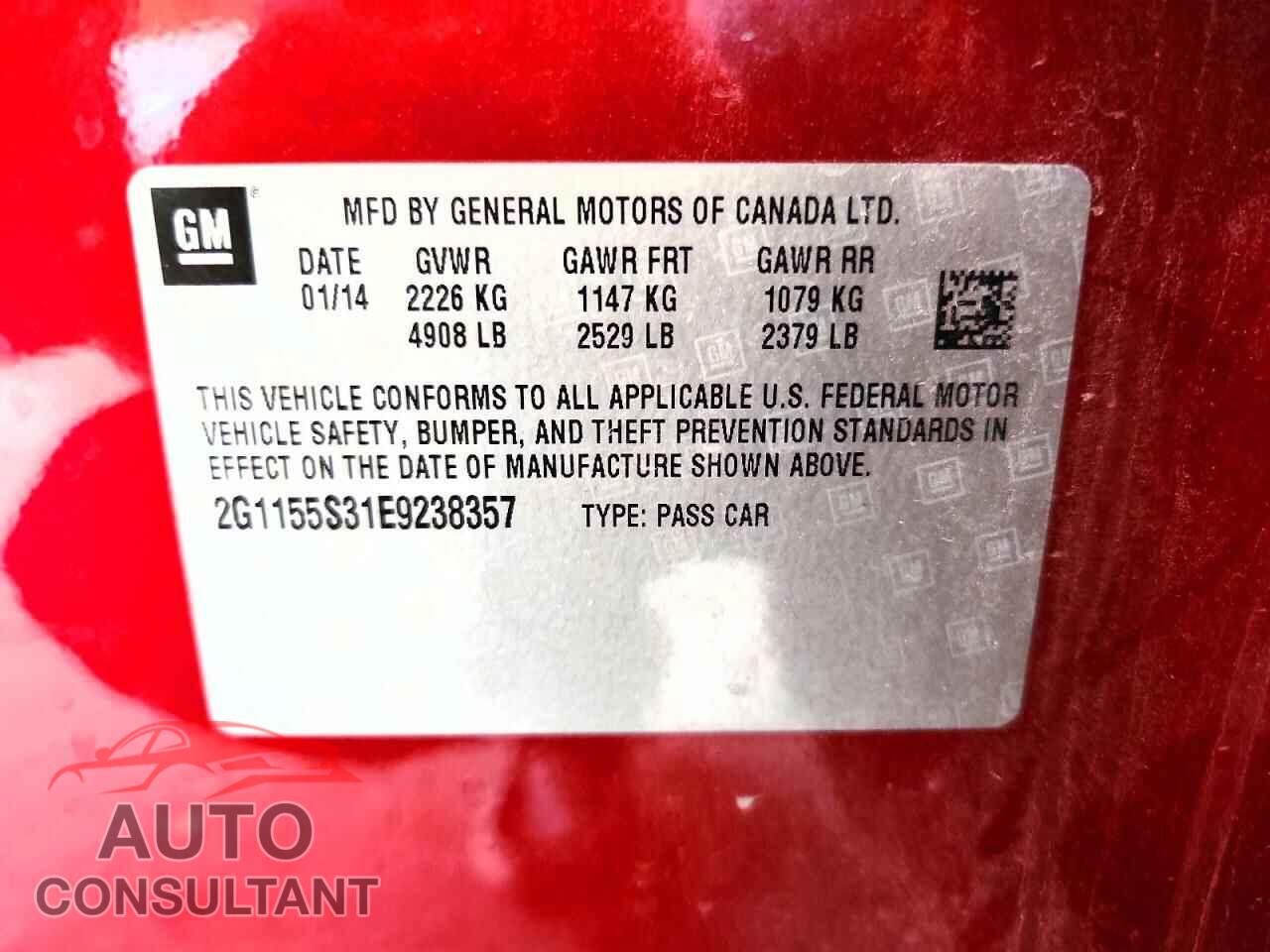 CHEVROLET IMPALA 2014 - 2G1155S31E9238357