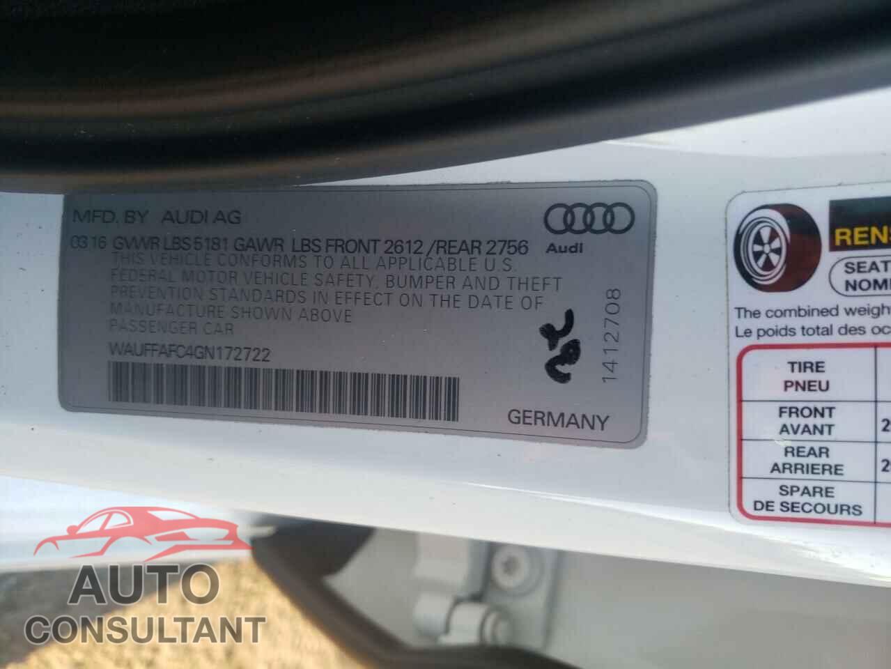 AUDI A6 2016 - WAUFFAFC4GN172722