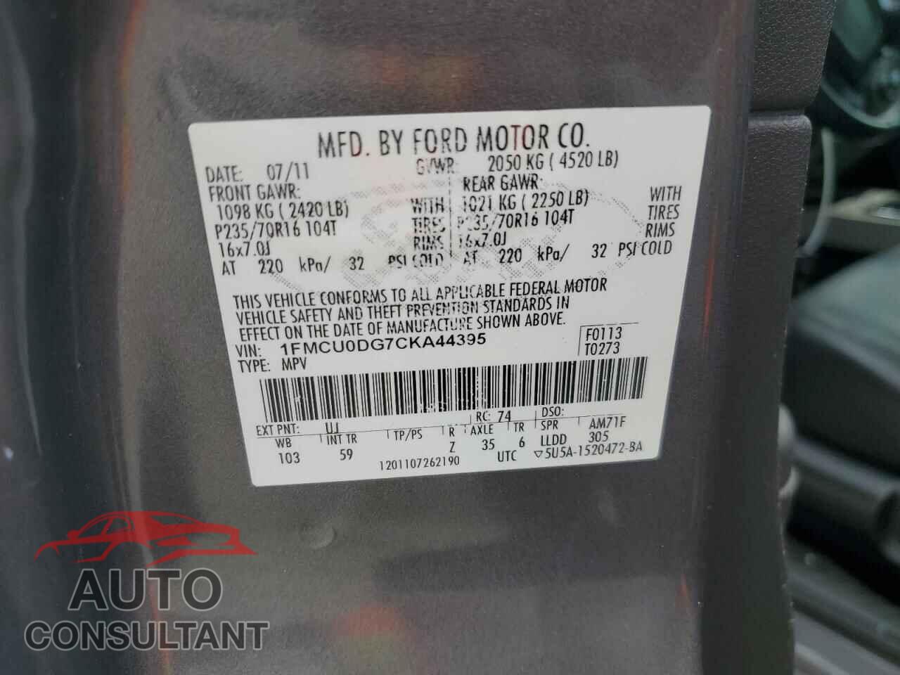FORD ESCAPE 2012 - 1FMCU0DG7CKA44395