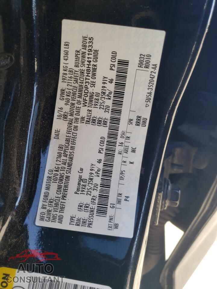 FORD FOCUS 2017 - WF0DP3TH8H4119335