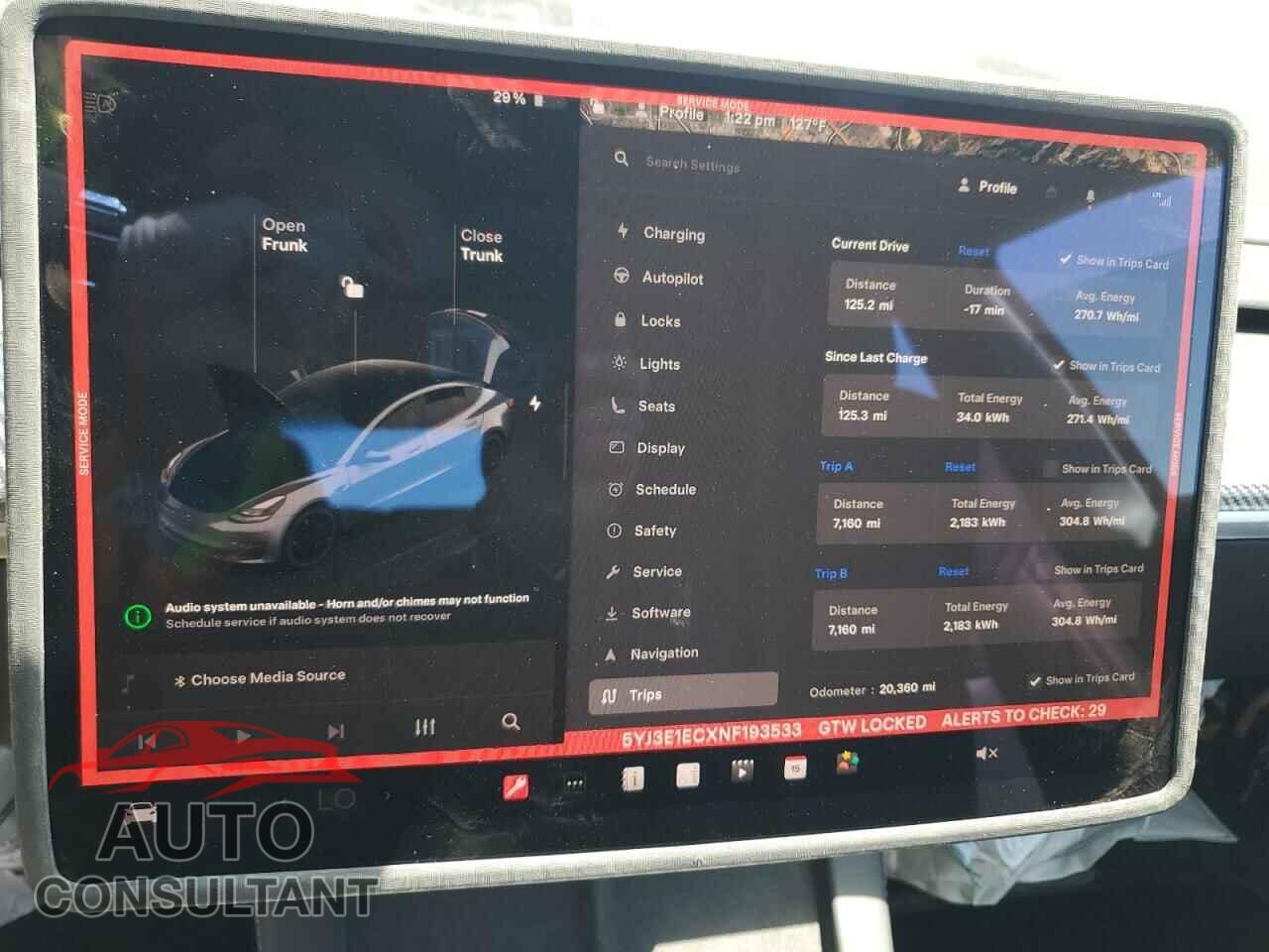 TESLA MODEL 3 2022 - 5YJ3E1ECXNF193533