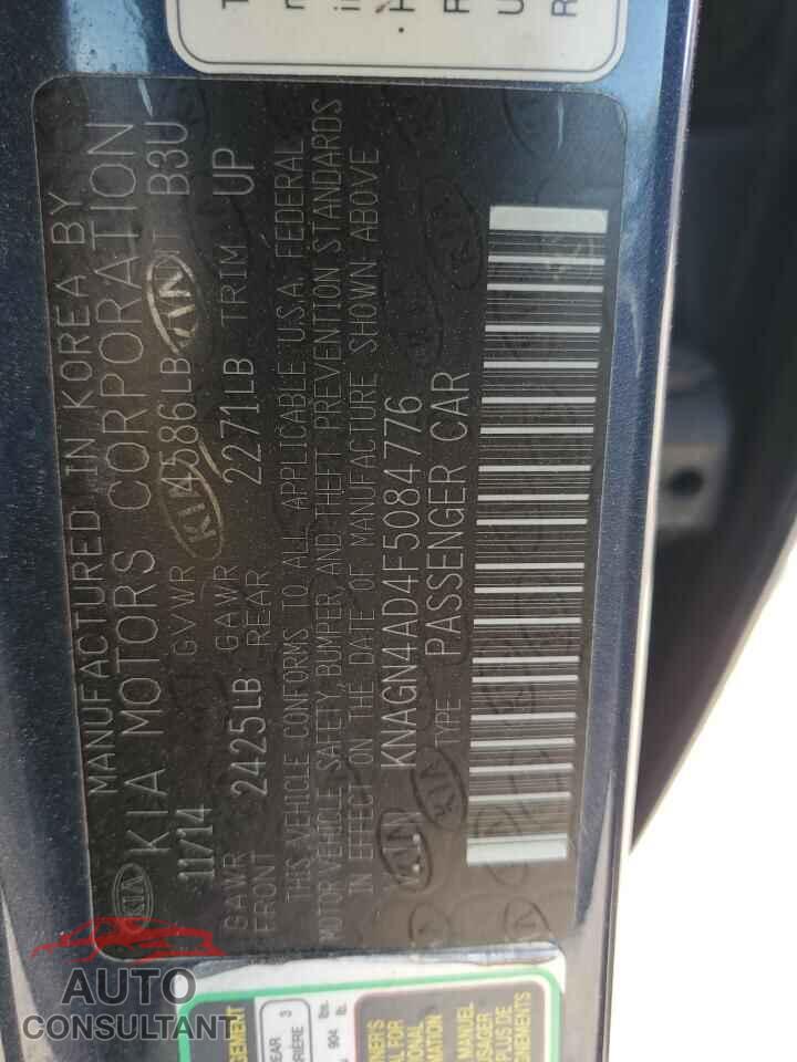 KIA OPTIMA 2015 - KNAGN4AD4F5084776