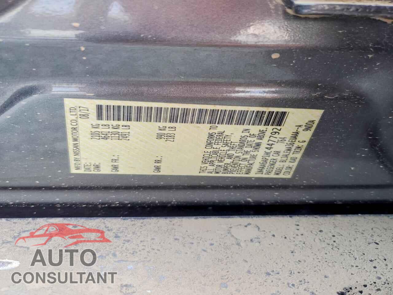 NISSAN MAXIMA 3.5 2017 - 1N4AA6AP1HC447792