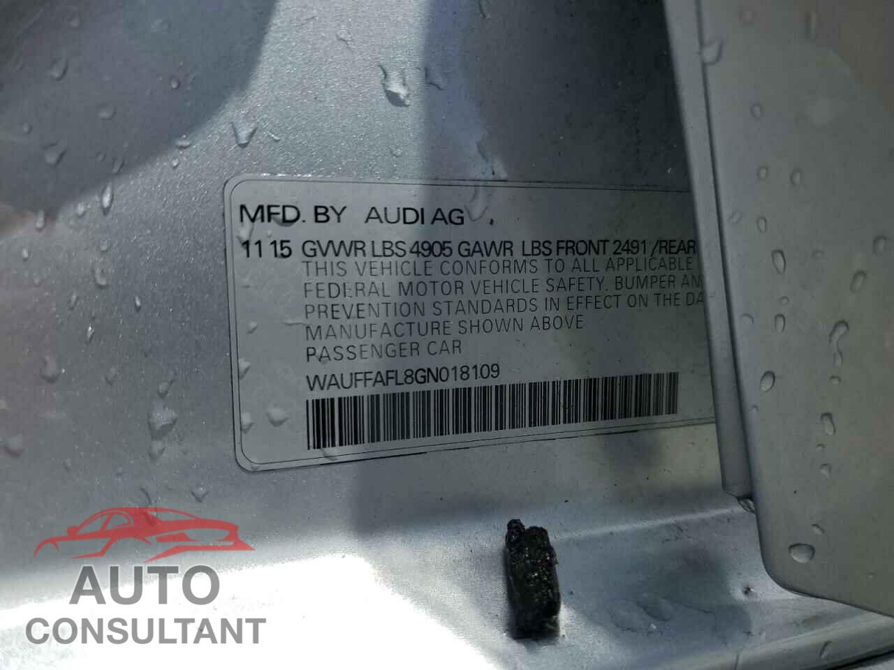 AUDI A4 2016 - WAUFFAFL8GN018109