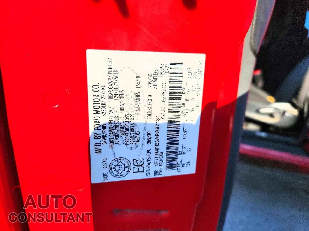 FORD RANGER 2010 - 1FTLR4FE3APA67181