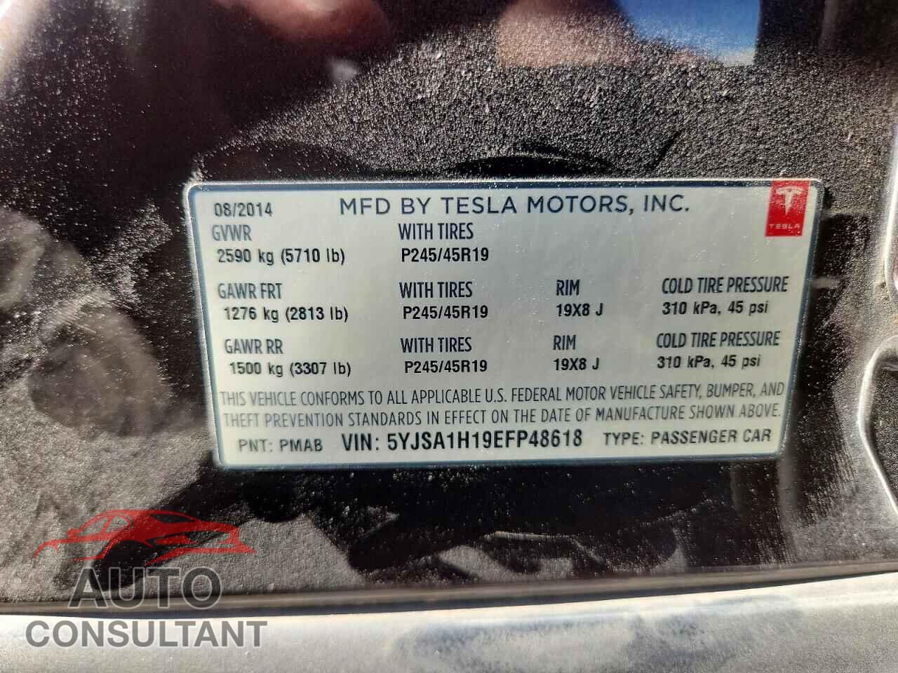TESLA MODEL S 2014 - 5YJSA1H19EFP48618