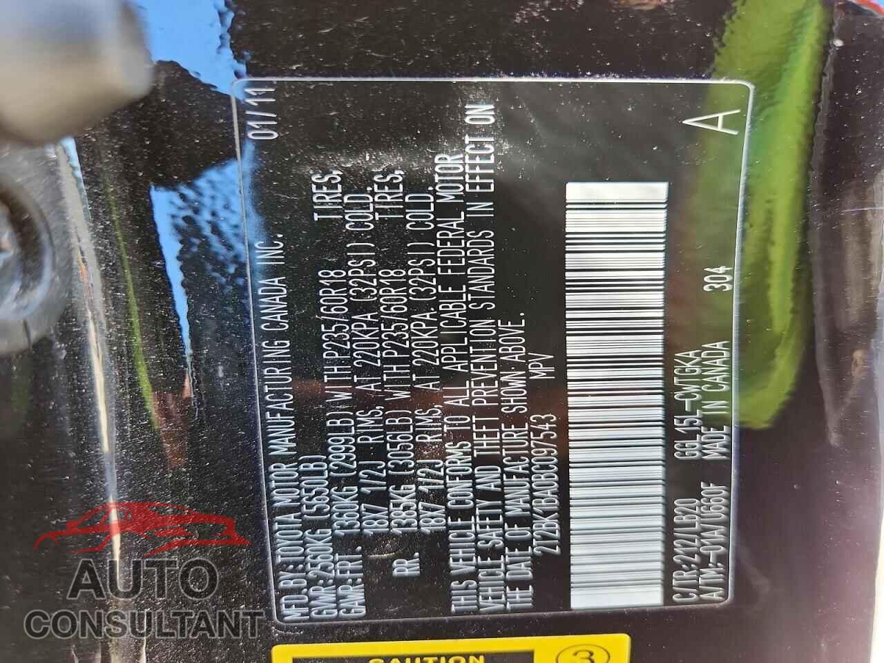 LEXUS RX350 2011 - 2T2BK1BA0BC097543