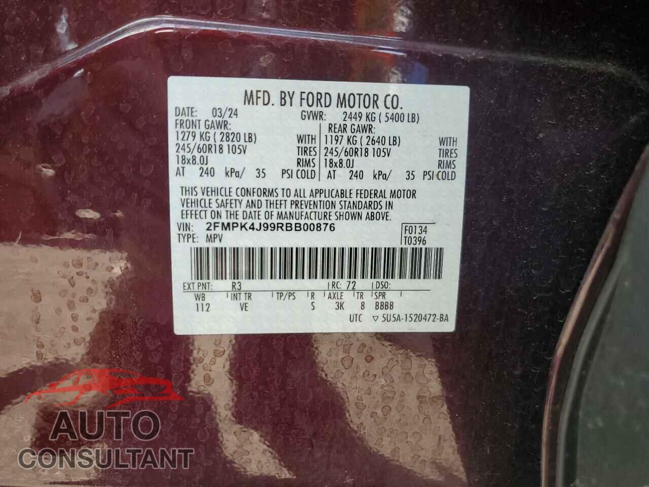 FORD EDGE 2024 - 2FMPK4J99RBB00876