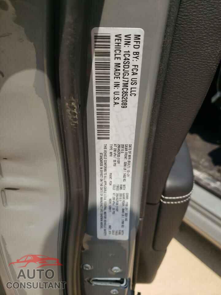 DODGE DURANGO 2021 - 1C4SDJGJ7MC852089