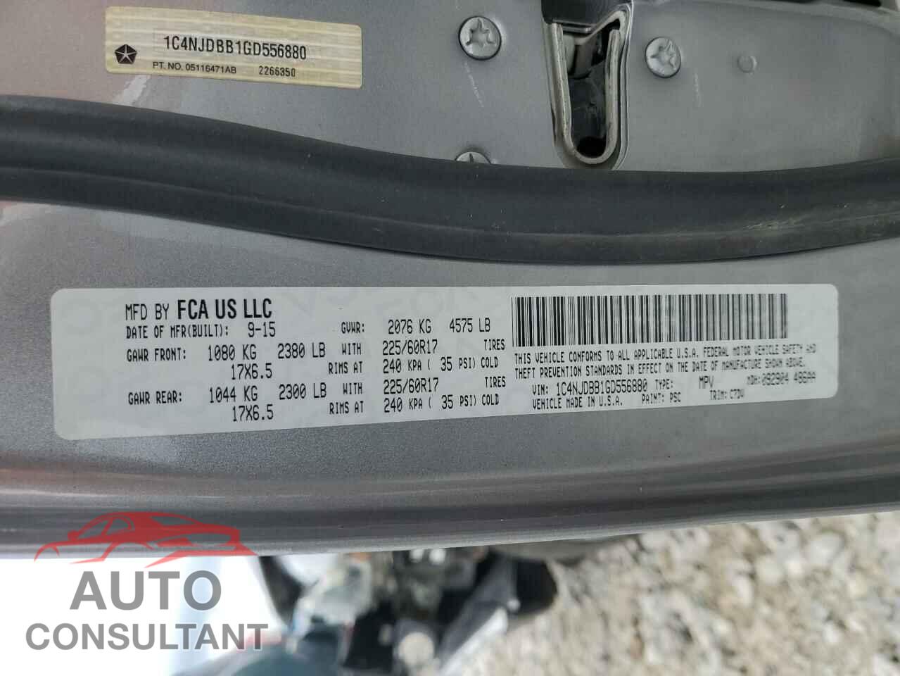 JEEP COMPASS 2016 - 1C4NJDBB1GD556880