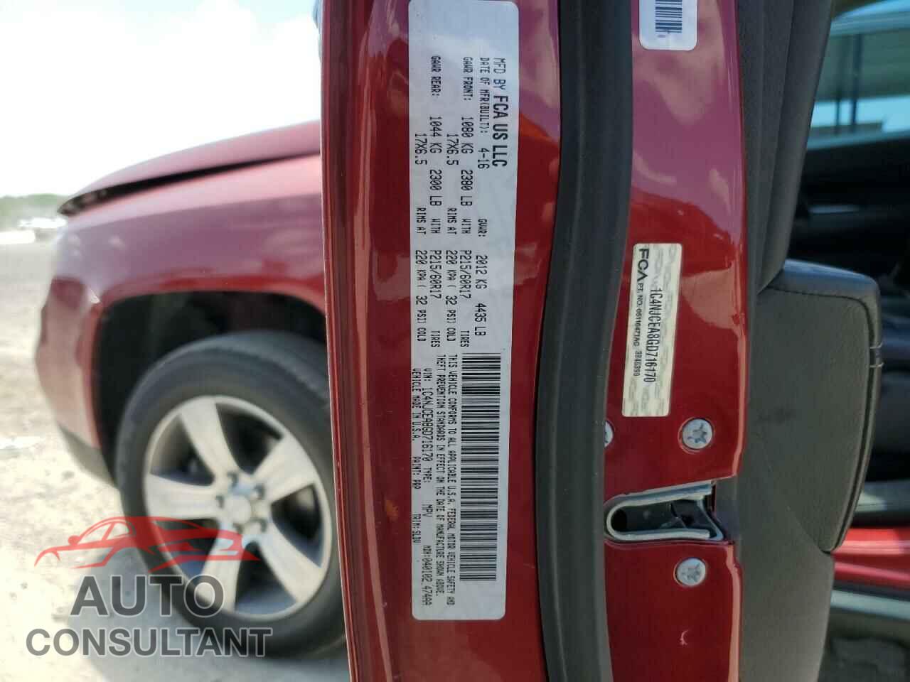 JEEP COMPASS 2016 - 1C4NJCEA8GD716170