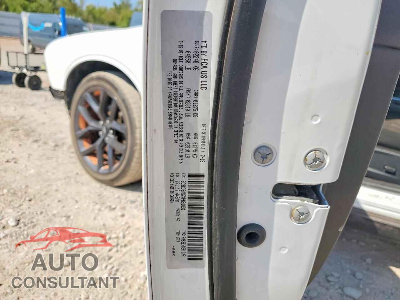 DODGE CHALLENGER 2019 - 2C3CDZAG7KH691631