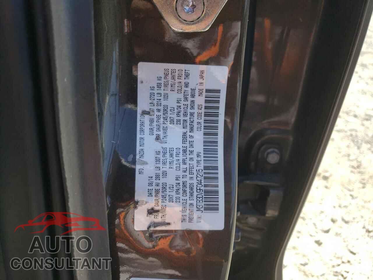 MAZDA CX-9 2015 - JM3TB3DV9F0447215