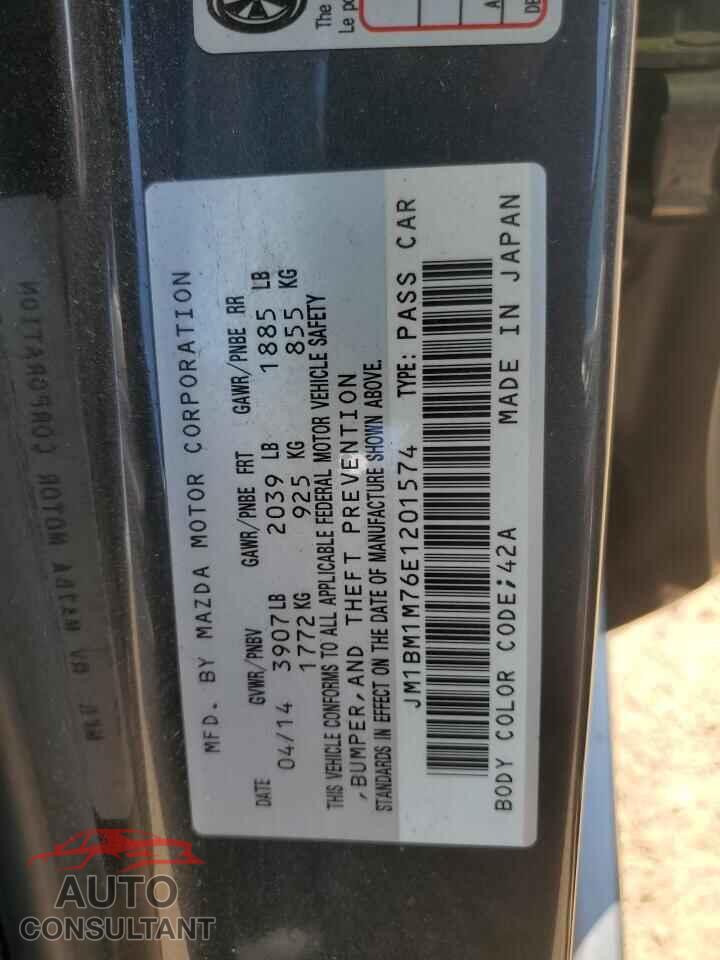 MAZDA 3 2014 - JM1BM1M76E1201574