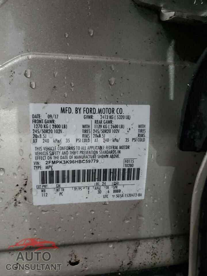 FORD EDGE 2017 - 2FMPK3K96HBC59779